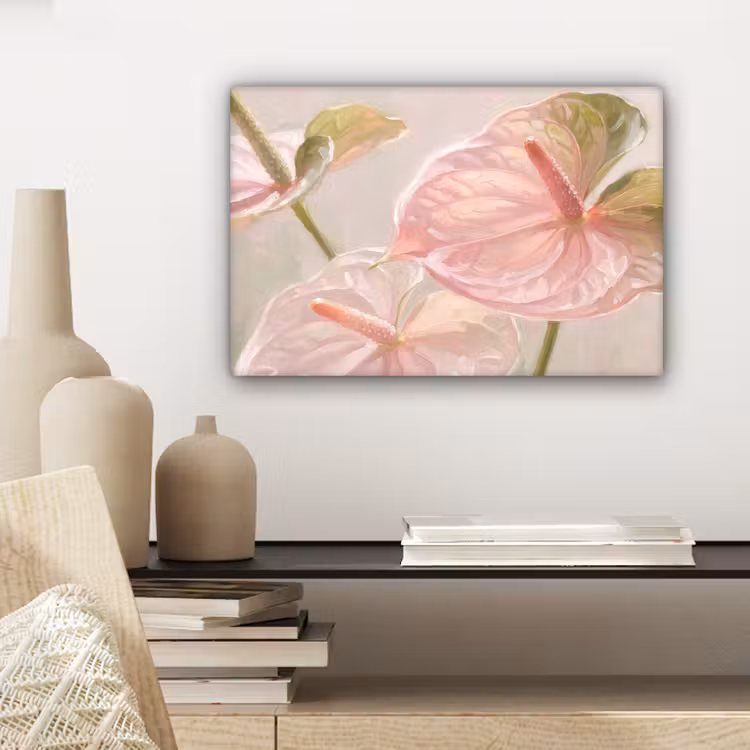 Canvas schilderij - Bloemen - Pastel - Abstract - Natuur - Groen — 5