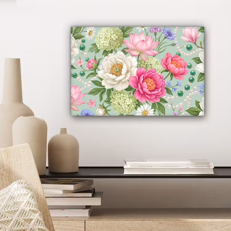 Canvas schilderij - Bloemen - Patroon - Botanisch - Groen — 5