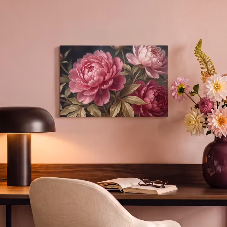 Canvas schilderij - Bloemen - Roze - Klassiek - Natuur — 4
