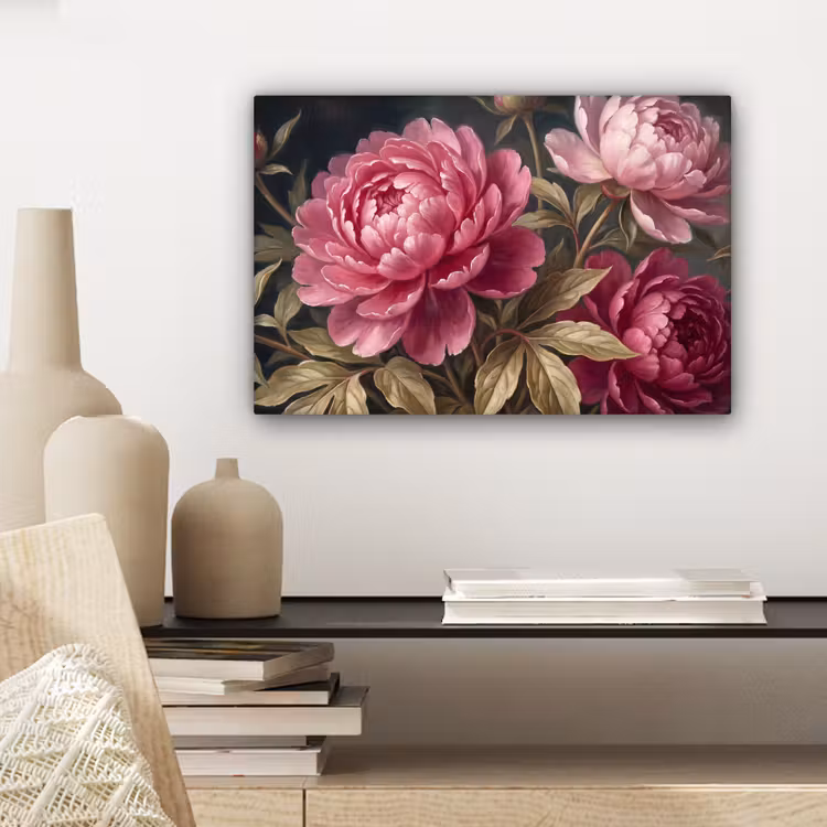 Canvas schilderij - Bloemen - Roze - Klassiek - Natuur — 5