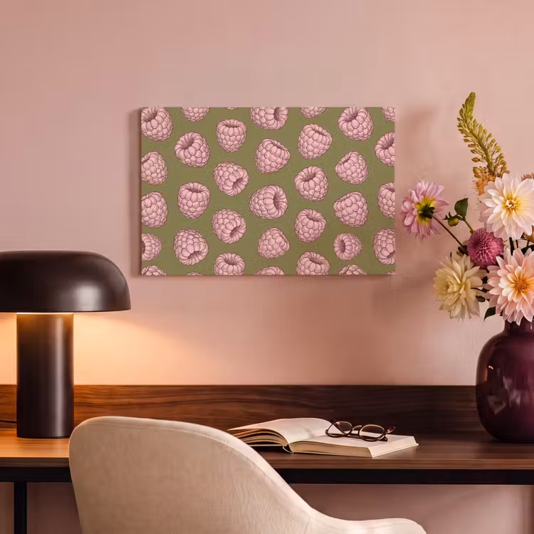 Canvas schilderij - Eten - Patroon - Illustratie - Roze - Groen — 4