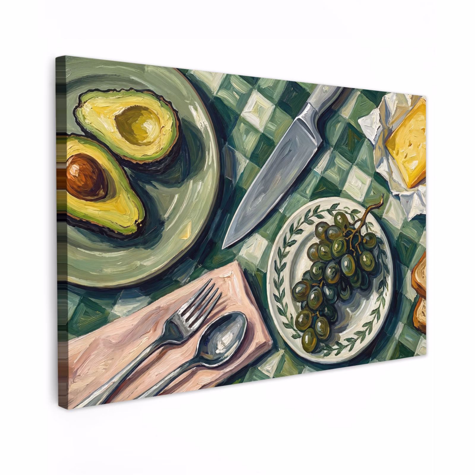 Canvas schilderij - Eten - Ontbijt - Tafel - Modern - Groen — 1