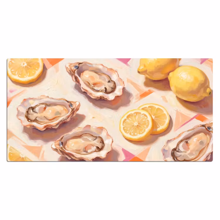 Bureau onderlegger - Stilleven - Citroenen - Oesters - Abstract - Oranje — 2