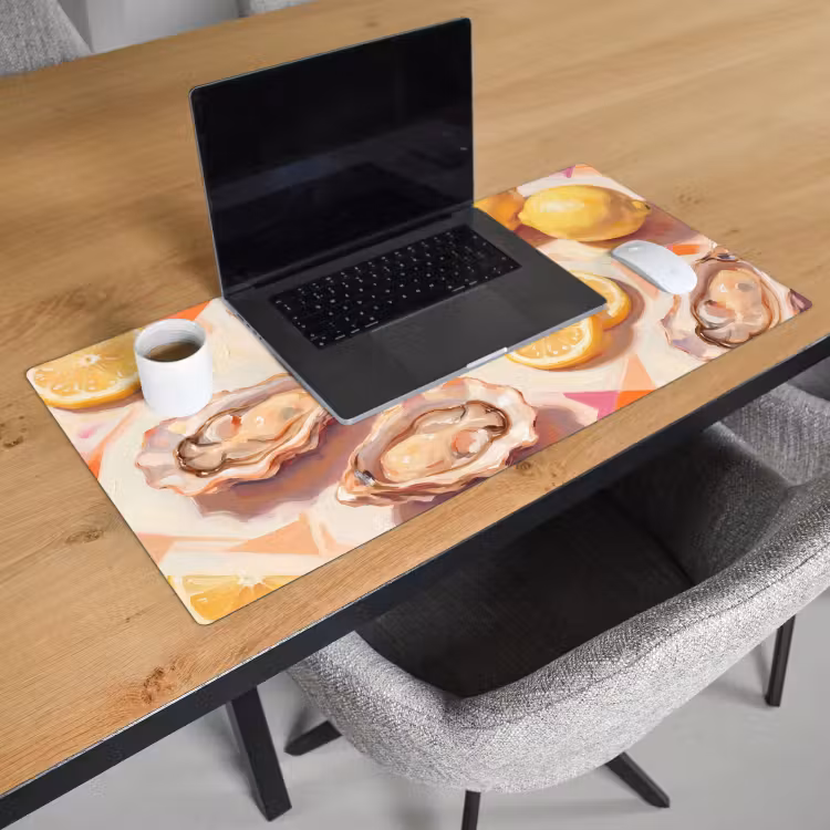 Bureau onderlegger - Stilleven - Citroenen - Oesters - Abstract - Oranje — 3
