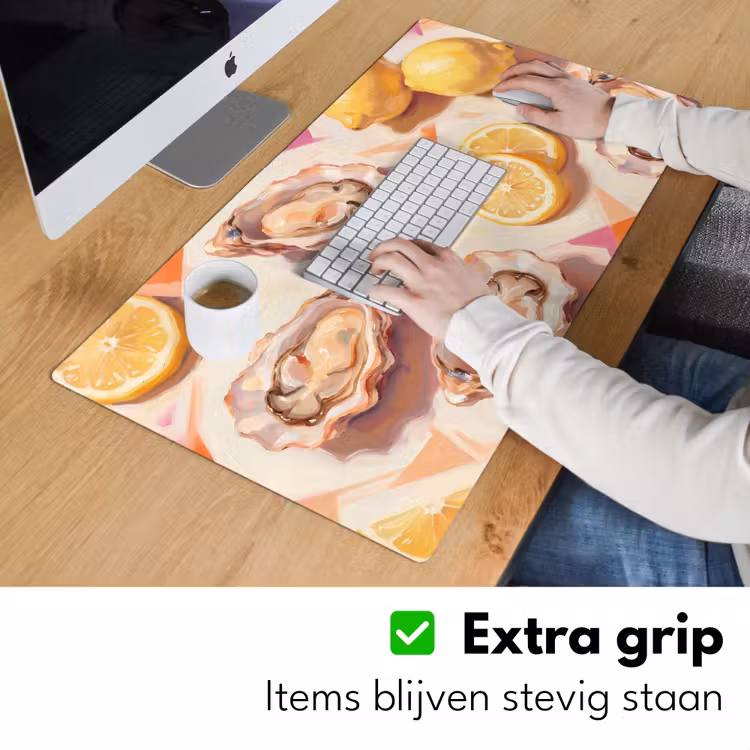 Bureau onderlegger - Stilleven - Citroenen - Oesters - Abstract - Oranje — 6