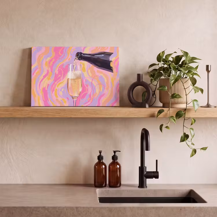 Canvas schilderij - Drank - Inschenken - Feest - Abstract - Roze — 3