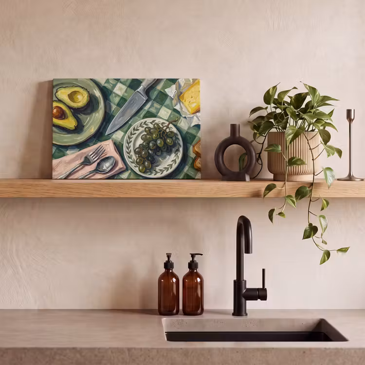 Canvas schilderij - Eten - Ontbijt - Tafel - Modern - Groen — 3