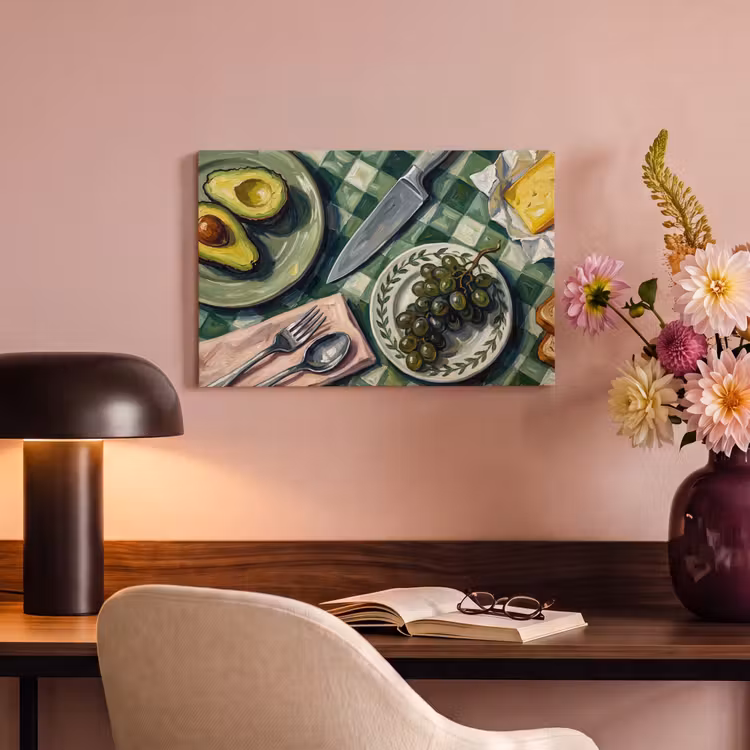 Canvas schilderij - Eten - Ontbijt - Tafel - Modern - Groen — 4