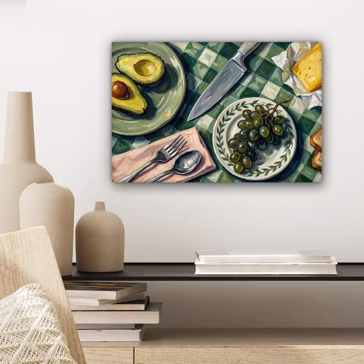 Canvas schilderij - Eten - Ontbijt - Tafel - Modern - Groen — 5