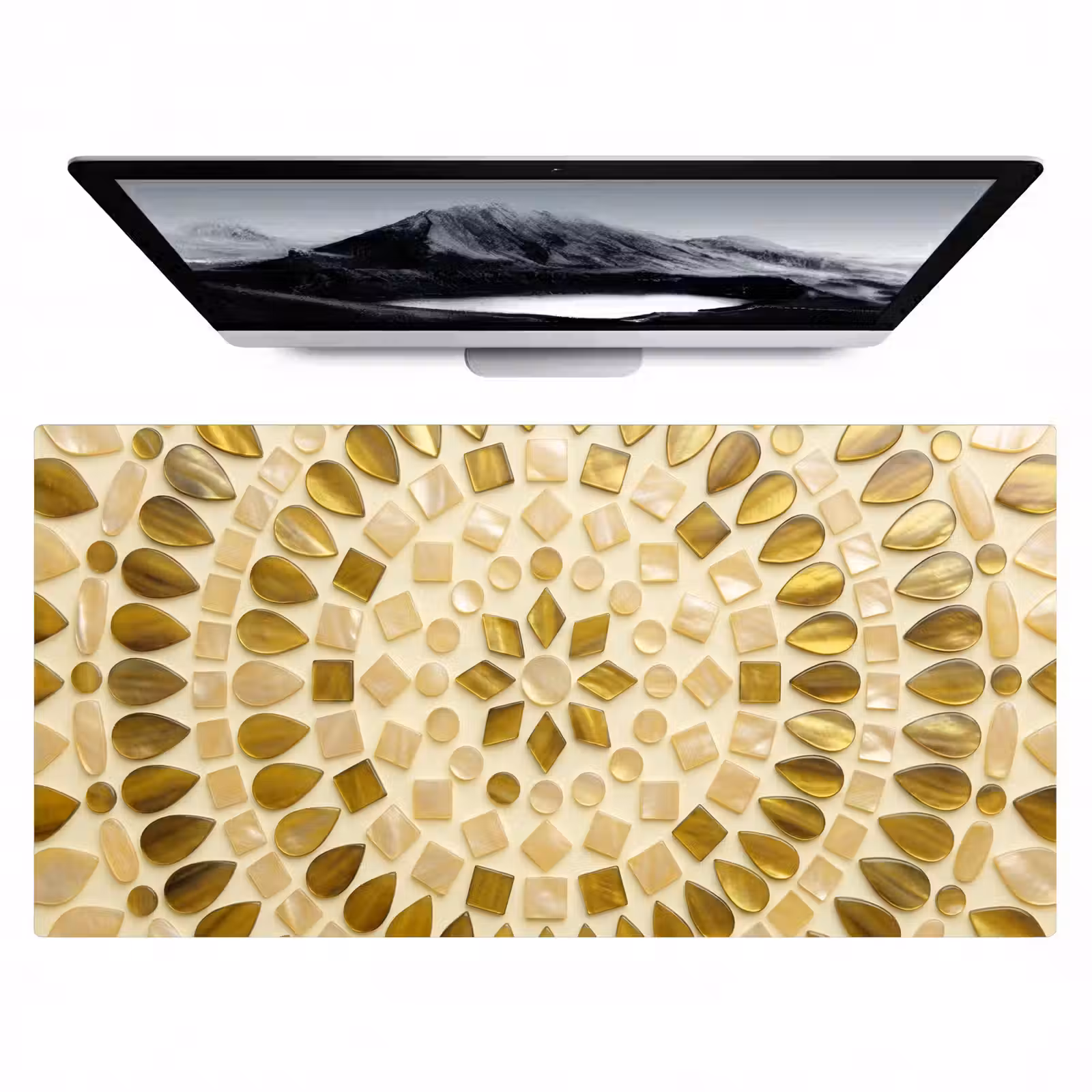 Bureau onderlegger - Patroon - Vormen - Mozaïek - Abstract - Goud — 1