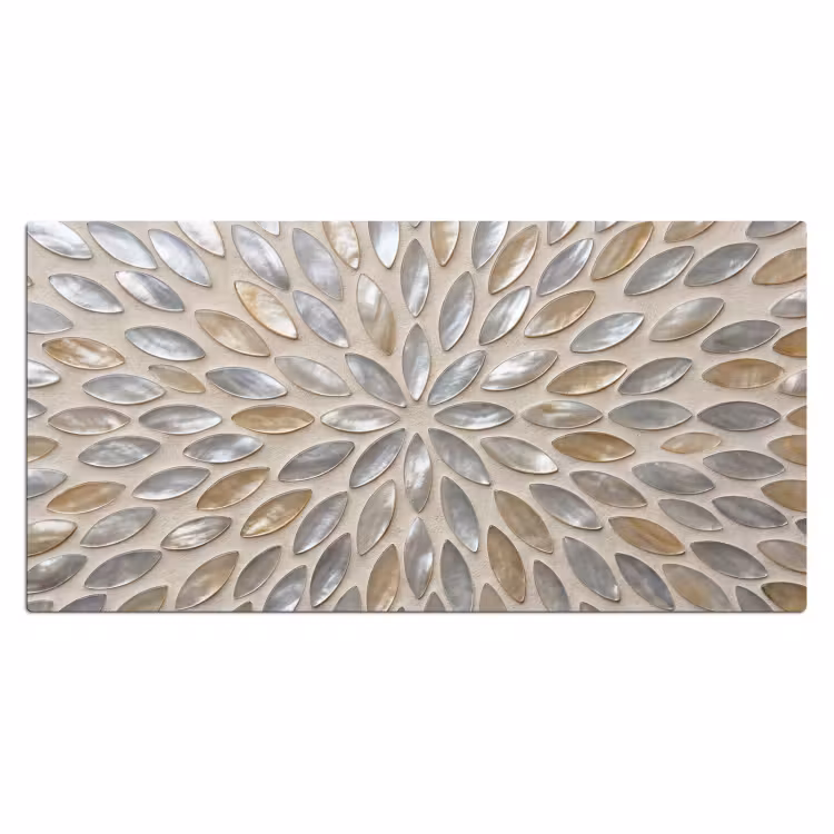 Bureau onderlegger - Patroon - Ovaal - Glanzend - Abstract - Beige — 2