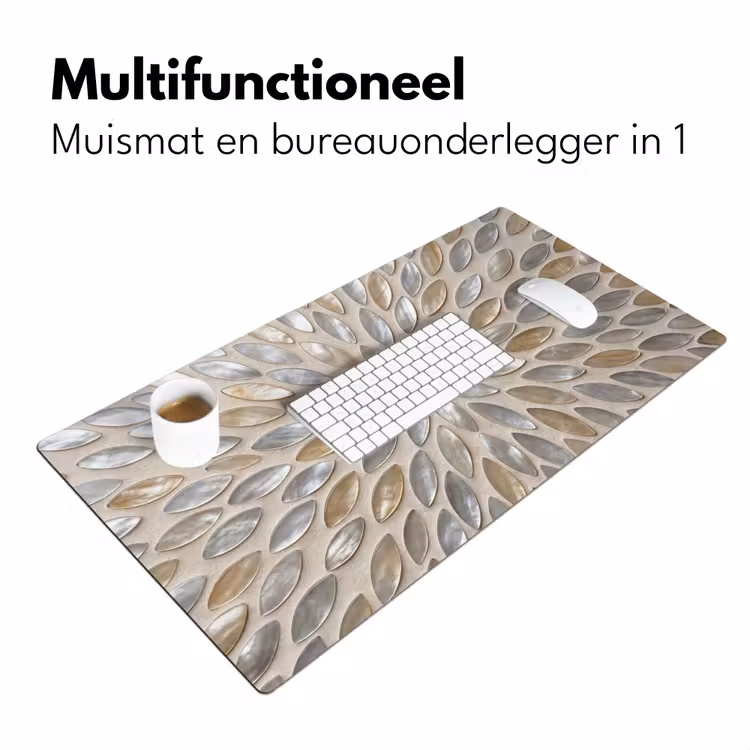 Bureau onderlegger - Patroon - Ovaal - Glanzend - Abstract - Beige — 7