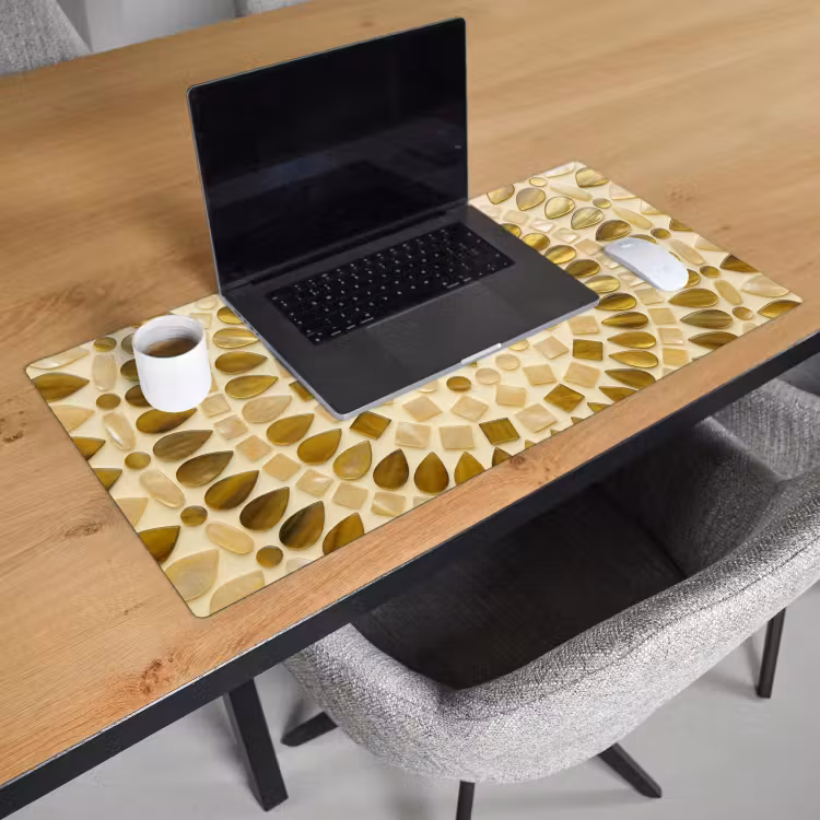 Bureau onderlegger - Patroon - Vormen - Mozaïek - Abstract - Goud — 3