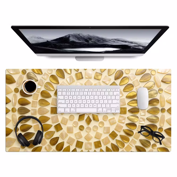 Bureau onderlegger - Patroon - Vormen - Mozaïek - Abstract - Goud — 4