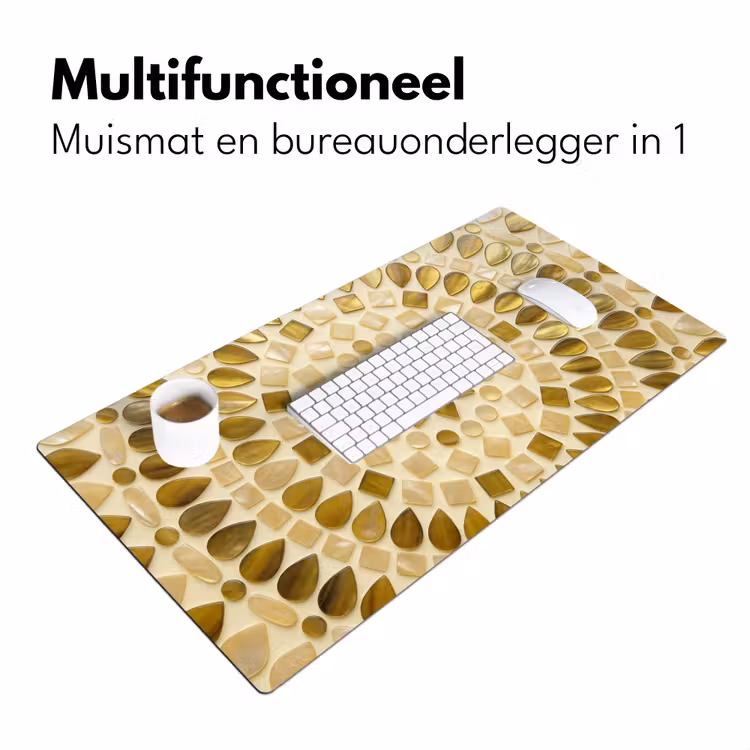 Bureau onderlegger - Patroon - Vormen - Mozaïek - Abstract - Goud — 7