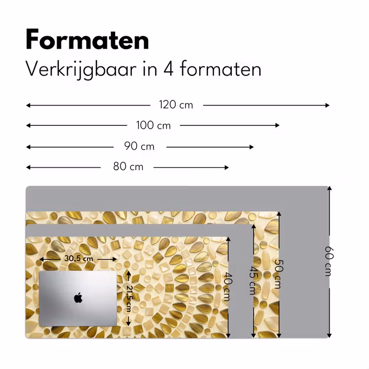 Bureau onderlegger - Patroon - Vormen - Mozaïek - Abstract - Goud — 8