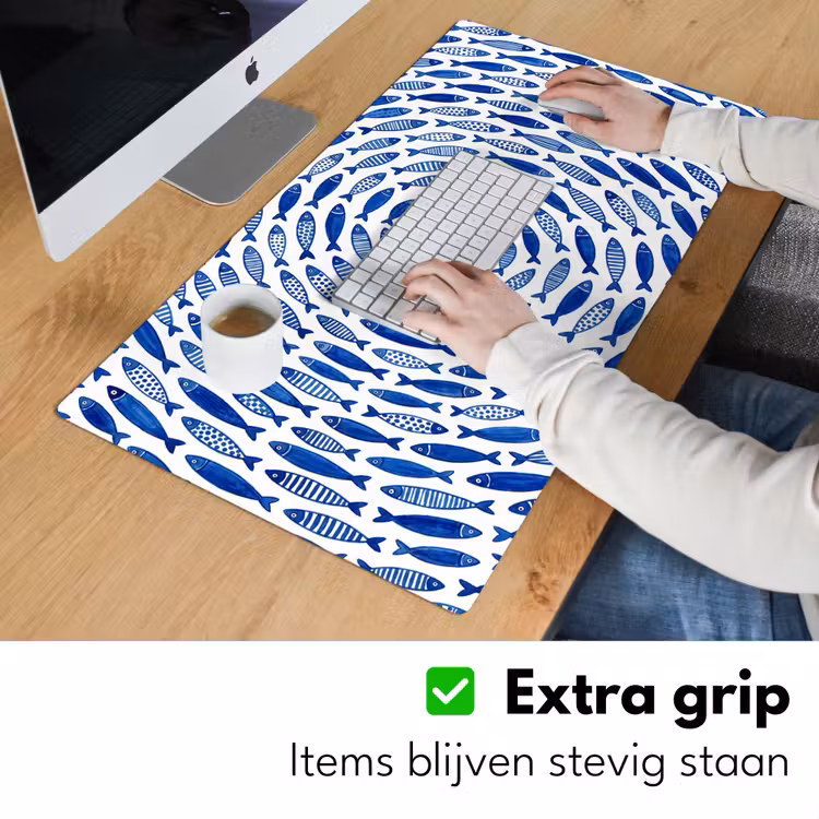 Bureau onderlegger - Vis - Patroon - Onderwater - Abstract - Blauw — 6