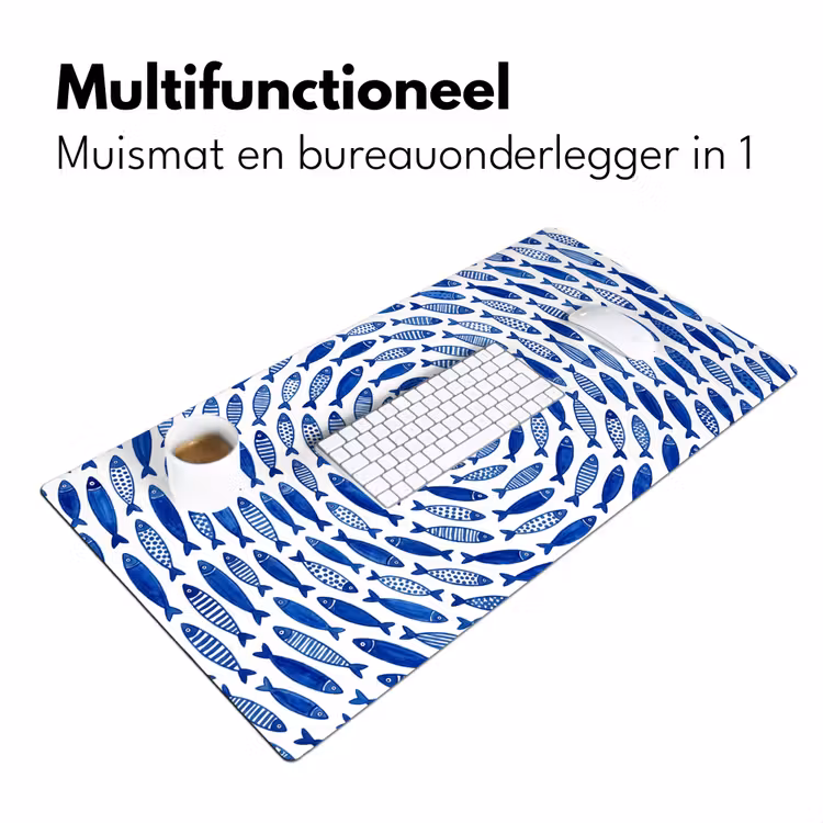 Bureau onderlegger - Vis - Patroon - Onderwater - Abstract - Blauw — 7