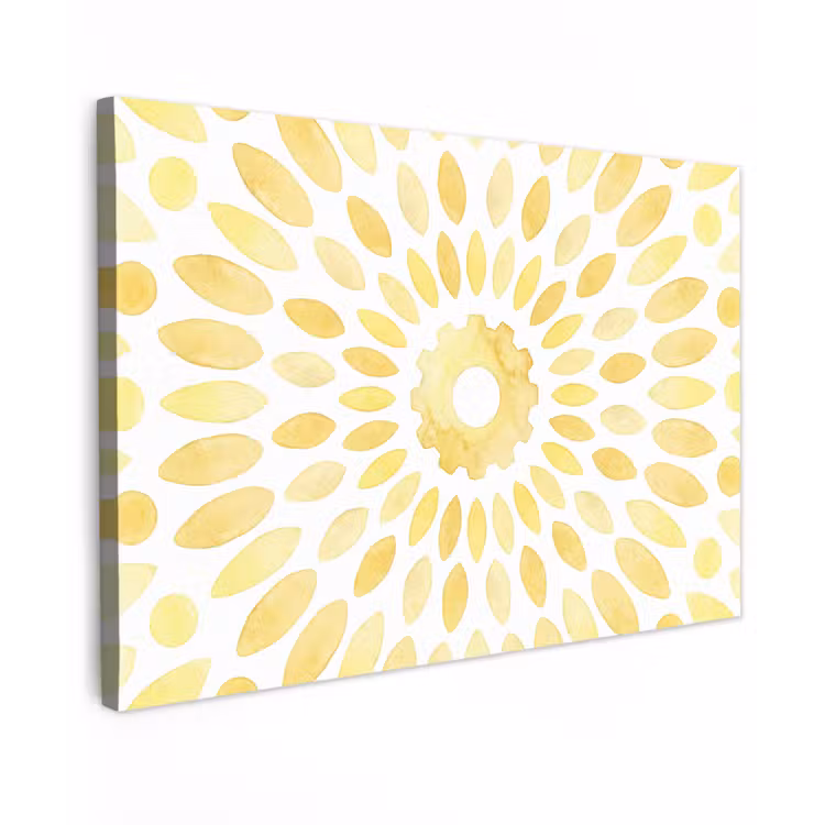 Canvas schilderij - Abstract - Geometrisch - Stralend - Geel — 1