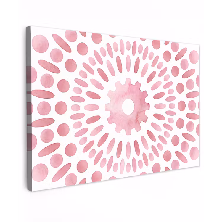 Canvas schilderij - Abstract - Vormen - Patroon - Aquarel - Roze — 1