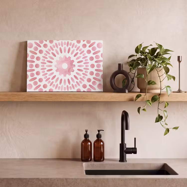 Canvas schilderij - Abstract - Vormen - Patroon - Aquarel - Roze — 3