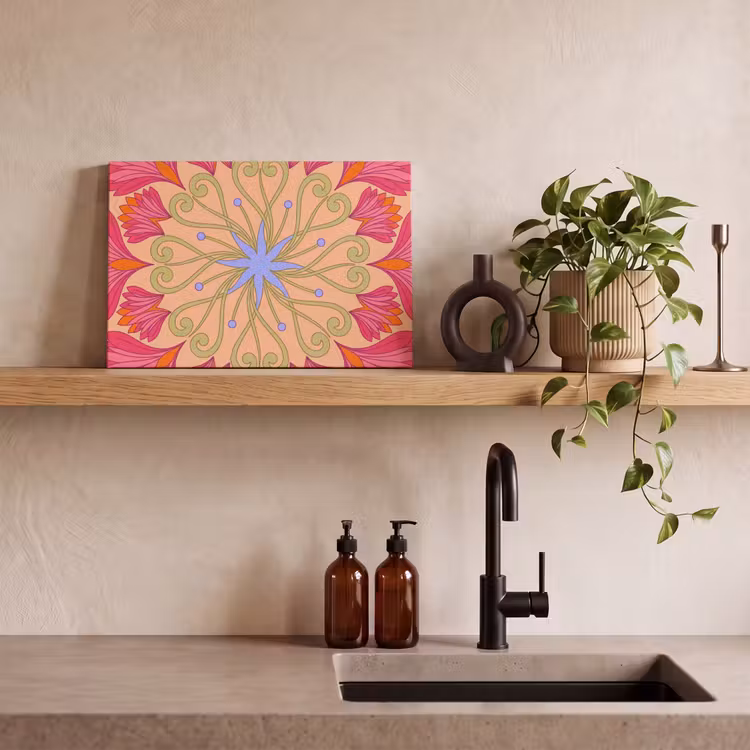 Canvas schilderij - Bloemen - Patroon - Abstract - Roze - Decoratief — 3