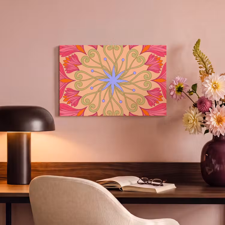 Canvas schilderij - Bloemen - Patroon - Abstract - Roze - Decoratief — 4