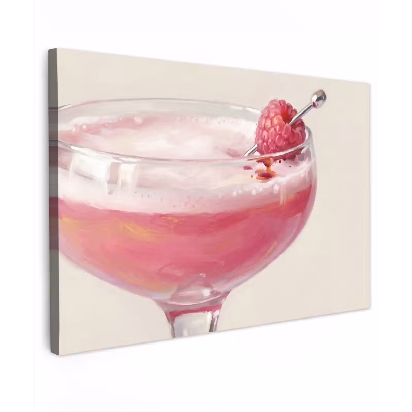 Canvas schilderij - Cocktail - Framboos - Drank - Modern - Roze — 1