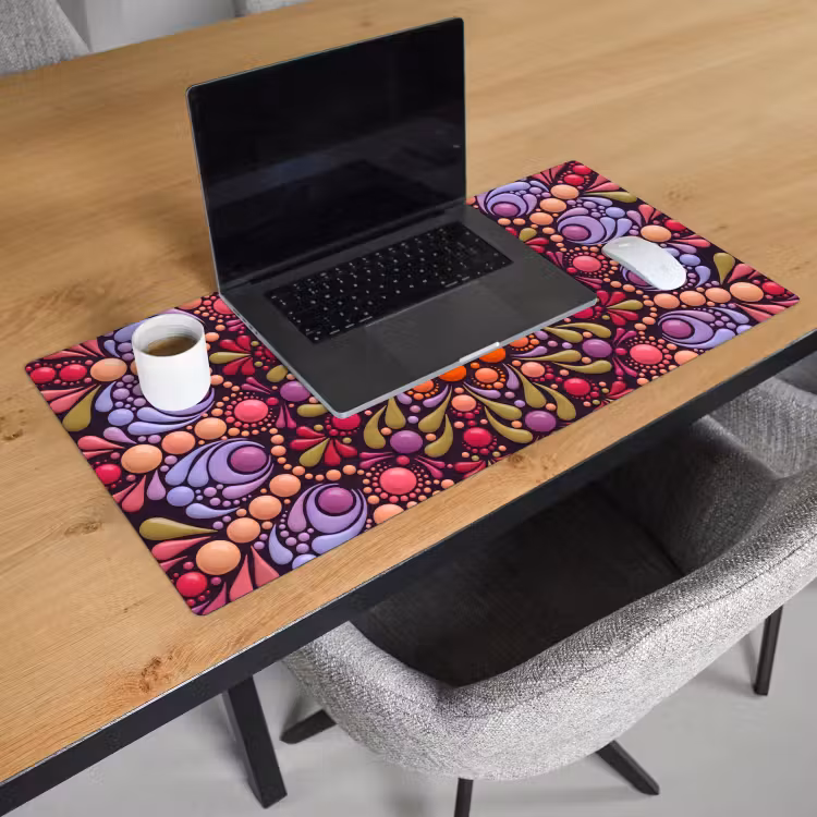 Bureau onderlegger - Patroon - Stippen - Abstract - Modern - Kleurrijk — 3