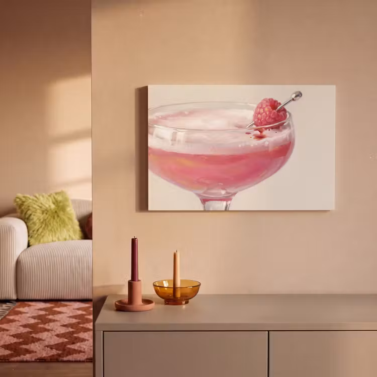 Canvas schilderij - Cocktail - Framboos - Drank - Modern - Roze — 2