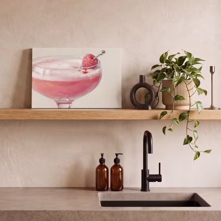 Canvas schilderij - Cocktail - Framboos - Drank - Modern - Roze — 3