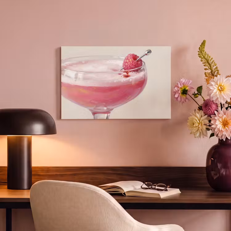 Canvas schilderij - Cocktail - Framboos - Drank - Modern - Roze — 4