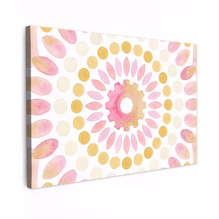Canvas schilderij - Abstract - Mandala - Kunst - Modern - Roze — 1