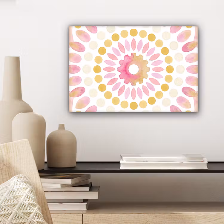 Canvas schilderij - Abstract - Mandala - Kunst - Modern - Roze — 5