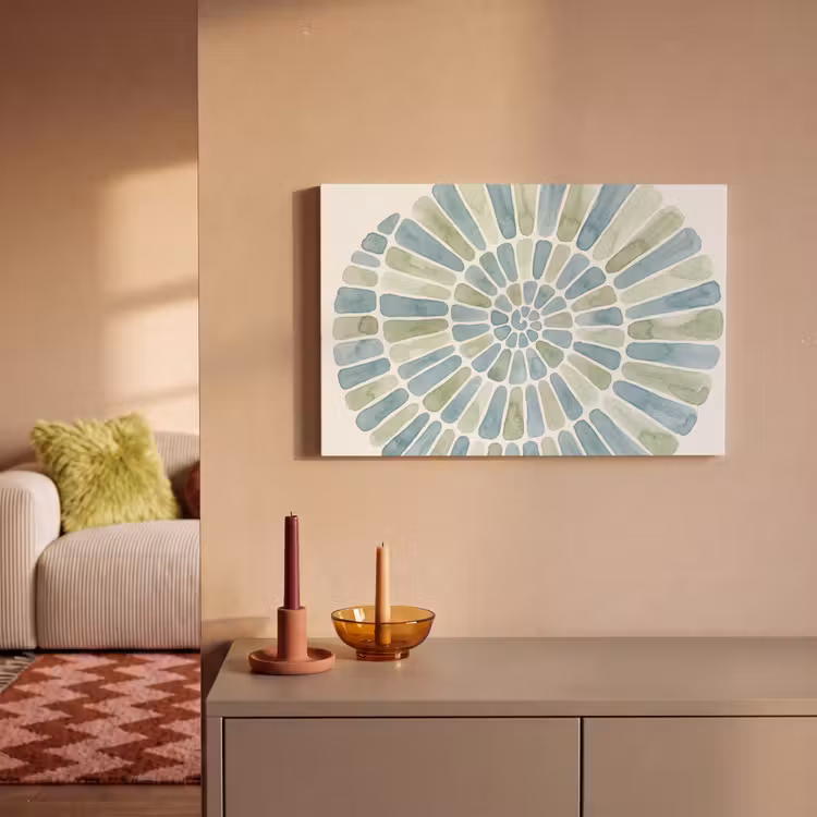 Canvas schilderij - Abstract - Spiraal - Patroon - Modern - Blauw-Groen — 2