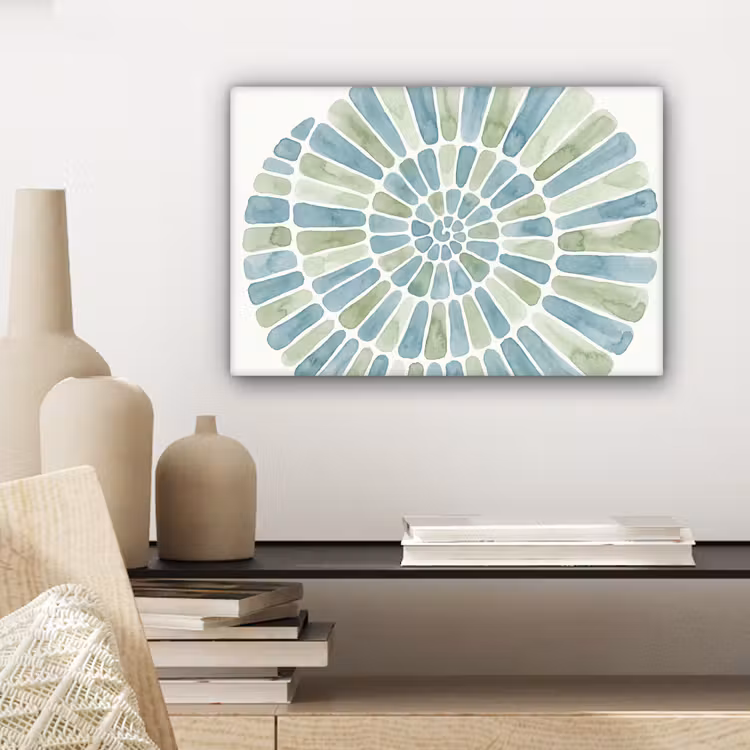 Canvas schilderij - Abstract - Spiraal - Patroon - Modern - Blauw-Groen — 5