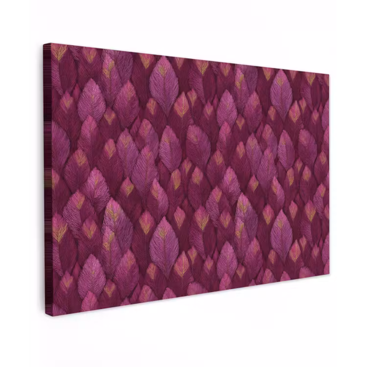 Canvas schilderij - Bladeren - Patroon - Burgundy — 1