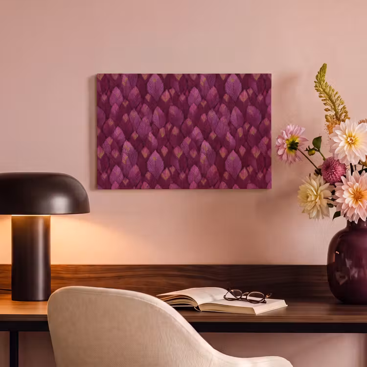 Canvas schilderij - Bladeren - Patroon - Burgundy — 4