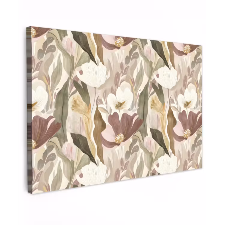Canvas schilderij - Bloemen - Aquarel - Kleurrijk — 1