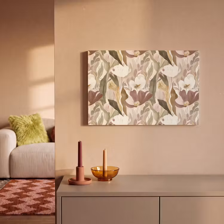 Canvas schilderij - Bloemen - Aquarel - Kleurrijk — 2