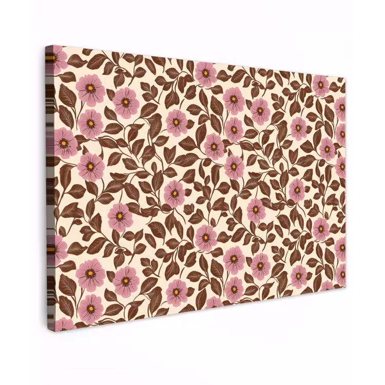 Canvas schilderij - Bloemen - Bladeren - Kleurrijk — 1