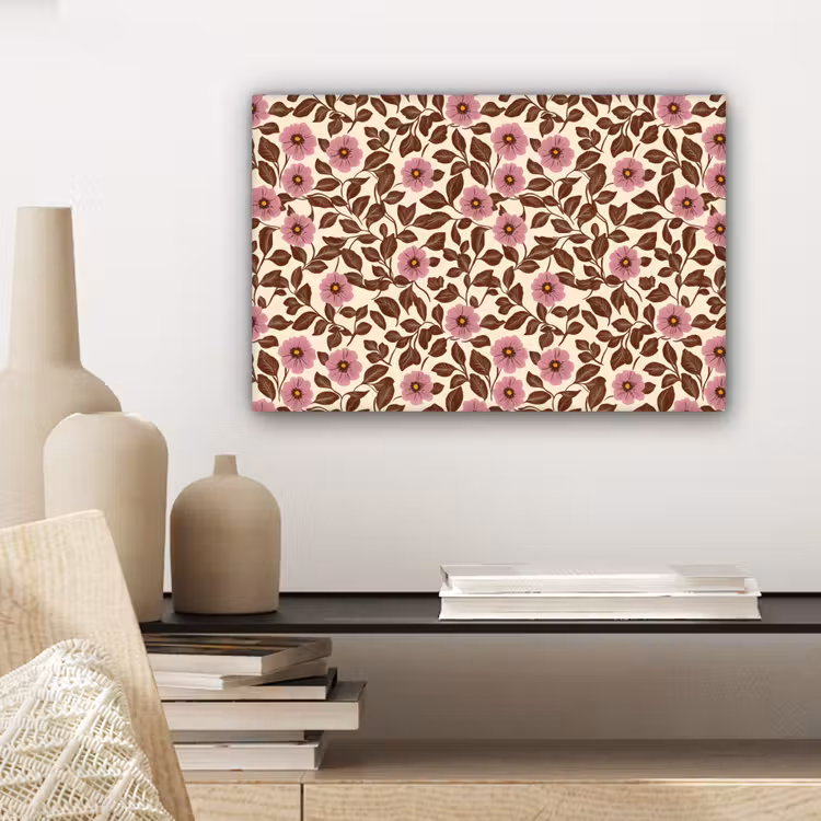 Canvas schilderij - Bloemen - Bladeren - Kleurrijk — 5