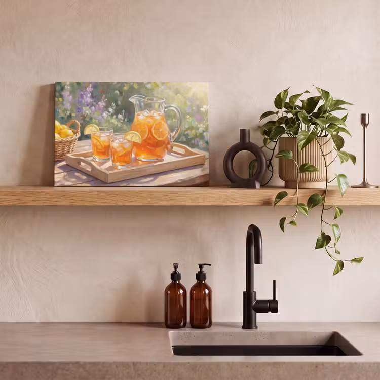 Canvas schilderij - Drank - Citroen - Zomer - Tuin - Geel — 3