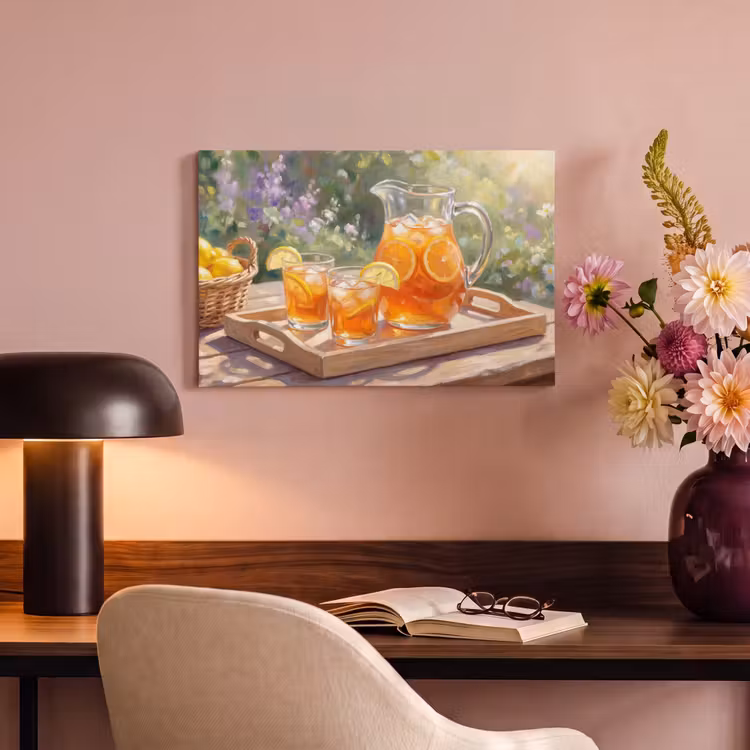 Canvas schilderij - Drank - Citroen - Zomer - Tuin - Geel — 4