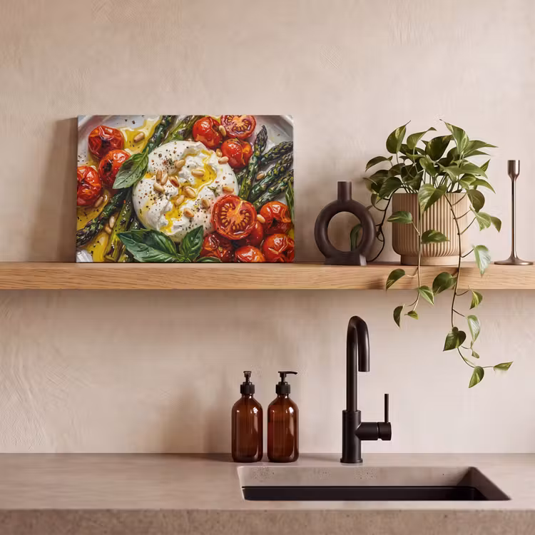 Canvas schilderij - Eten - Groenten - Kaas - Modern - Vers — 3