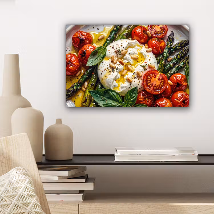 Canvas schilderij - Eten - Groenten - Kaas - Modern - Vers — 5
