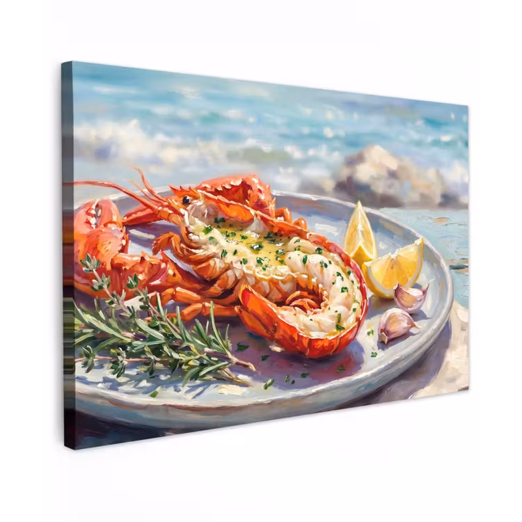 Canvas schilderij - Eten - Zee - Kust - Modern - Blauw — 1