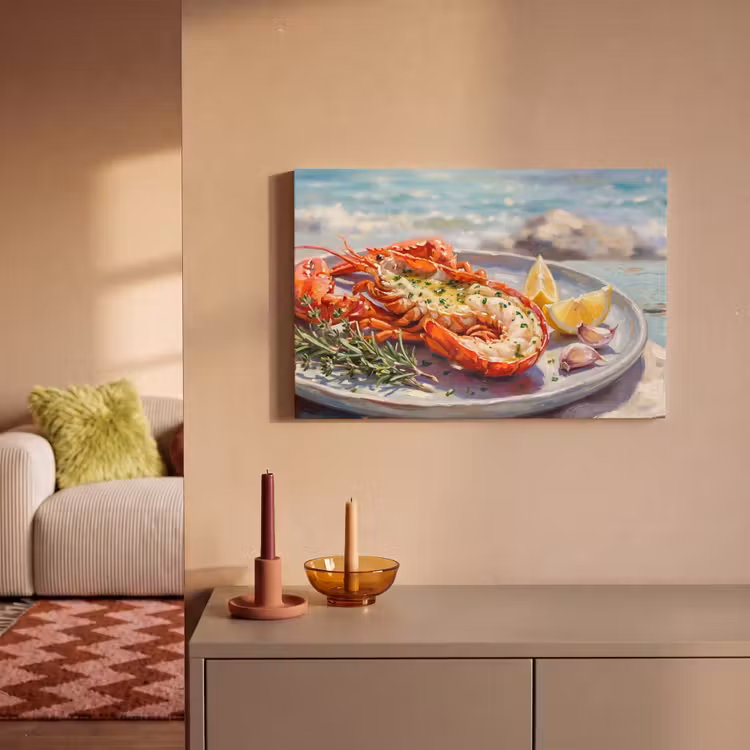 Canvas schilderij - Eten - Zee - Kust - Modern - Blauw — 2