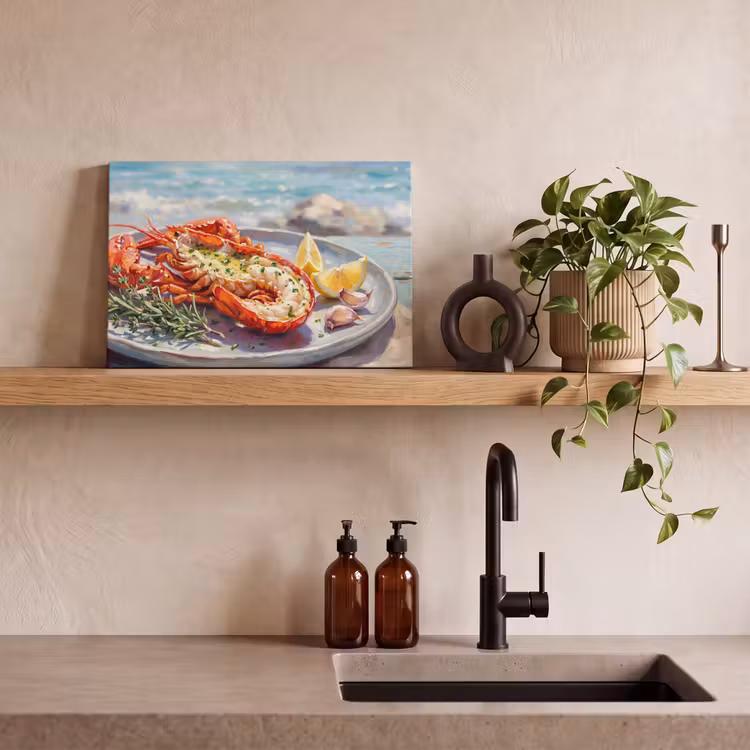 Canvas schilderij - Eten - Zee - Kust - Modern - Blauw — 3