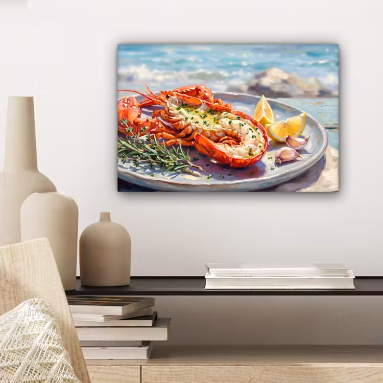 Canvas schilderij - Eten - Zee - Kust - Modern - Blauw — 5